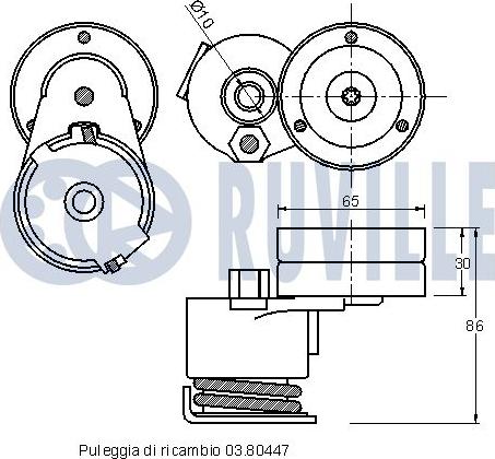 Ruville 541130 - Siksnas spriegotājs, Ķīļsiksna www.autospares.lv