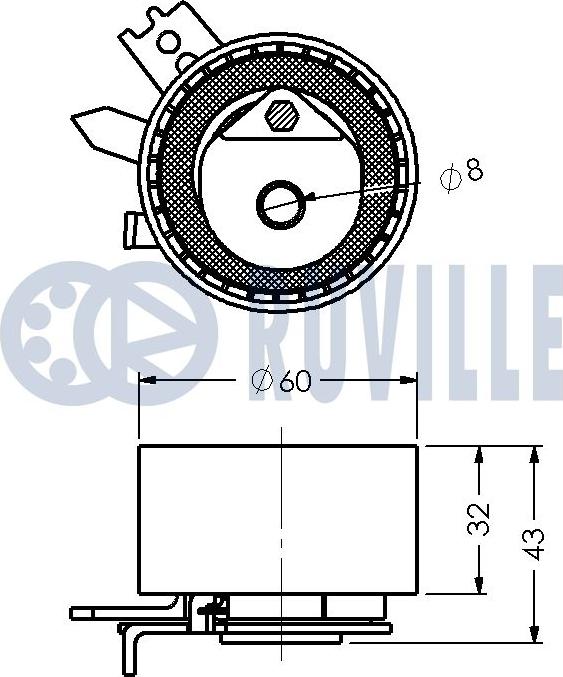 Ruville 541132 - Натяжной ролик, зубчатый ремень ГРМ www.autospares.lv