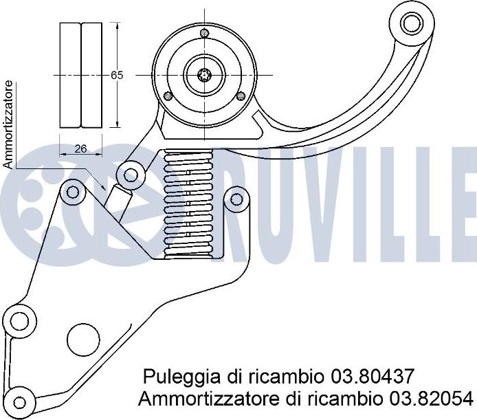 Ruville 541120 - Siksnas spriegotājs, Ķīļsiksna www.autospares.lv