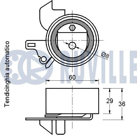 Ruville 541179 - Spriegotājrullītis, Gāzu sadales mehānisma piedziņas siksna www.autospares.lv