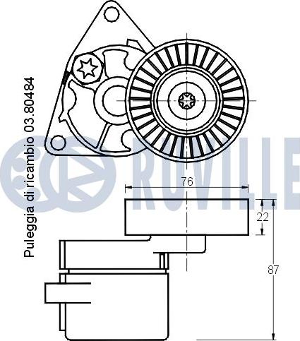 Ruville 541175 - Siksnas spriegotājs, Ķīļsiksna www.autospares.lv