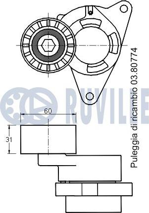 Ruville 541800 - Натяжитель, поликлиновый ремень www.autospares.lv