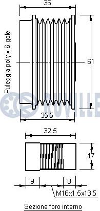 Ruville 541876 - Piedziņas skriemelis, Ģenerators www.autospares.lv