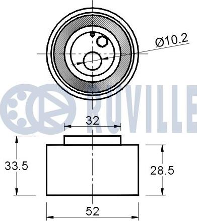 Ruville 541345 - Spriegotājrullītis, Gāzu sadales mehānisma piedziņas siksna www.autospares.lv