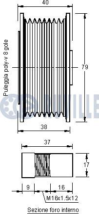 Ruville 541334 - Piedziņas skriemelis, Ģenerators www.autospares.lv