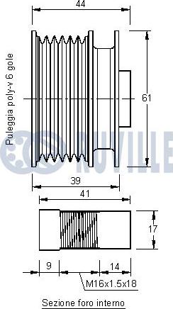 Ruville 541335 - Piedziņas skriemelis, Ģenerators www.autospares.lv