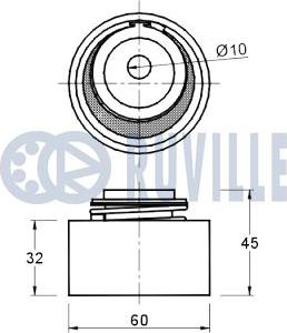 Ruville 541328 - Spriegotājrullītis, Gāzu sadales mehānisma piedziņas siksna www.autospares.lv