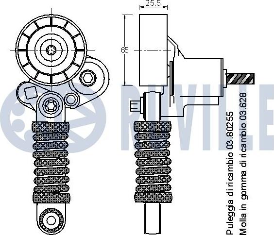 Ruville 541378 - Siksnas spriegotājs, Ķīļsiksna www.autospares.lv