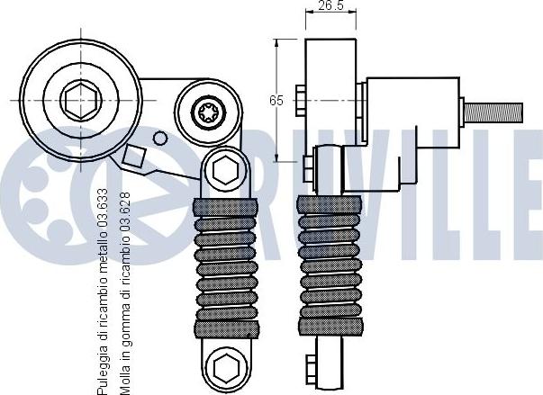 Ruville 541247 - Siksnas spriegotājs, Ķīļsiksna www.autospares.lv