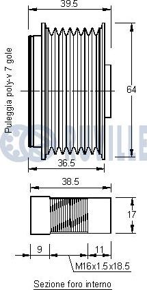 Ruville 541204 - Piedziņas skriemelis, Ģenerators www.autospares.lv