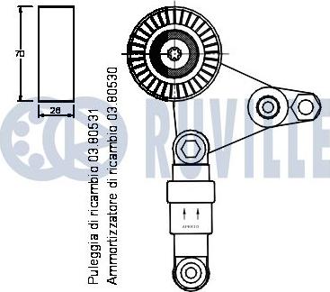 Ruville 541217 - Belt Tensioner, v-ribbed belt www.autospares.lv