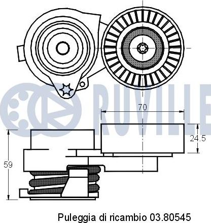 Ruville 541232 - Siksnas spriegotājs, Ķīļsiksna autospares.lv