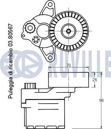 Ruville 541237 - Siksnas spriegotājs, Ķīļsiksna www.autospares.lv