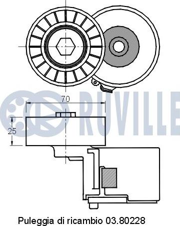 Ruville 541798 - Siksnas spriegotājs, Ķīļsiksna www.autospares.lv