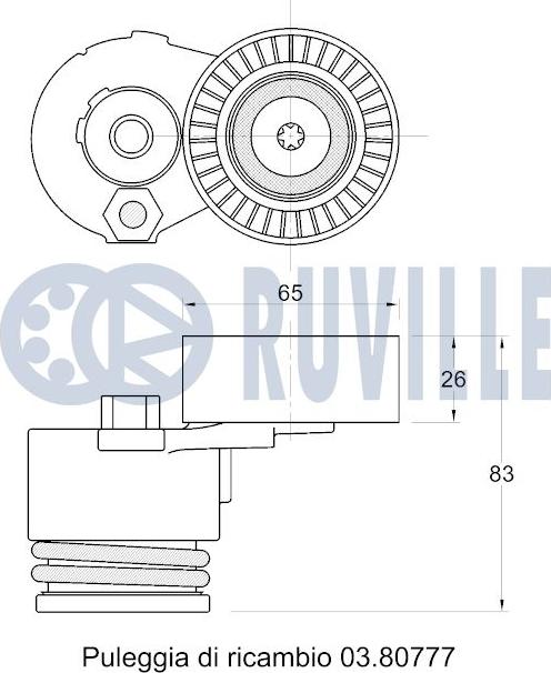 Ruville 541760 - Siksnas spriegotājs, Ķīļsiksna www.autospares.lv