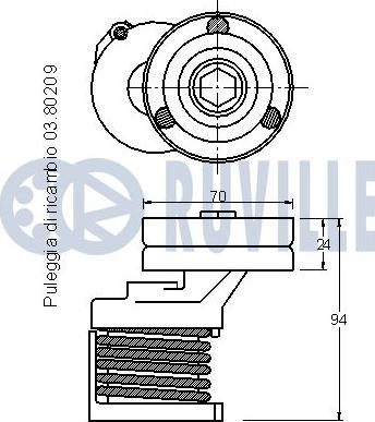 Ruville 541706 - Натяжитель, поликлиновый ремень www.autospares.lv