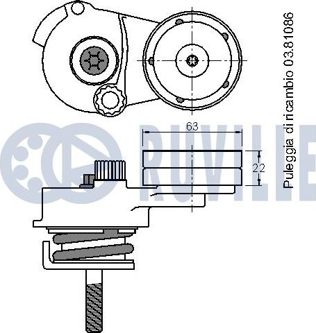 Ruville 541784 - Натяжитель, поликлиновый ремень www.autospares.lv