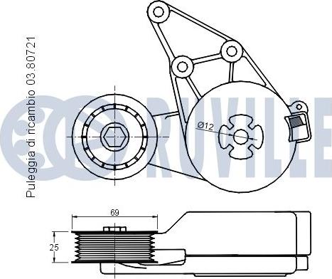 Ruville 541720 - Belt Tensioner, v-ribbed belt www.autospares.lv