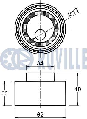 Ruville 541727 - Tensioner Pulley, timing belt www.autospares.lv