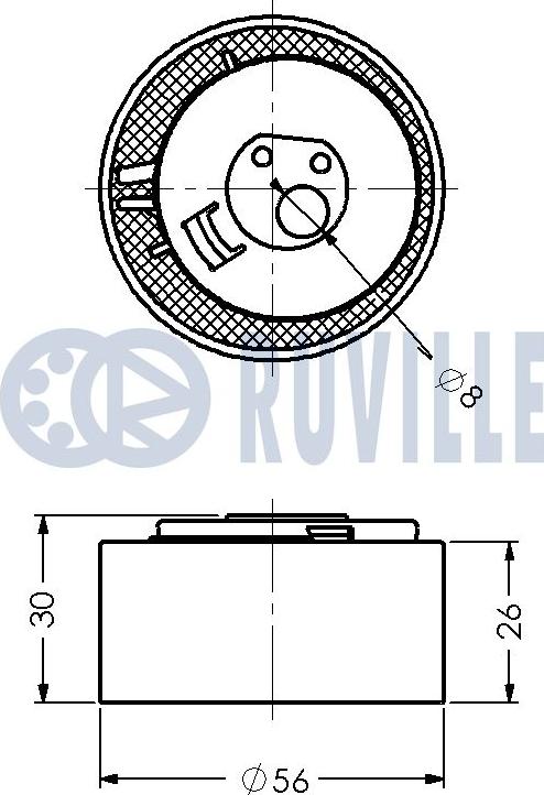 Ruville 541779 - Spriegotājrullītis, Gāzu sadales mehānisma piedziņas siksna autospares.lv