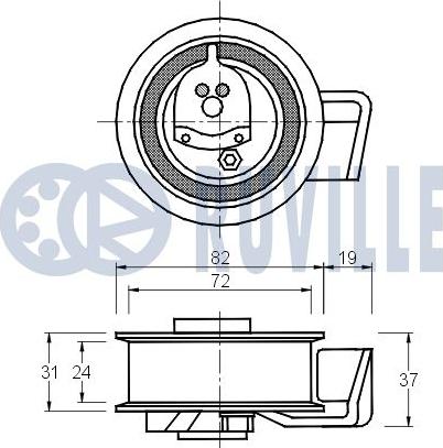 Ruville 541772 - Spriegotājrullītis, Gāzu sadales mehānisma piedziņas siksna www.autospares.lv