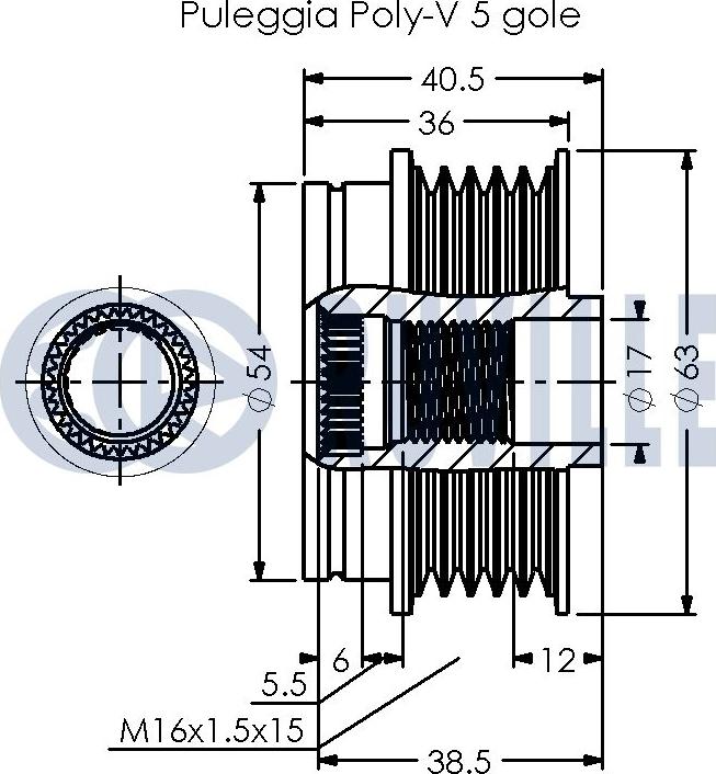 Ruville 542492 - Piedziņas skriemelis, Ģenerators www.autospares.lv