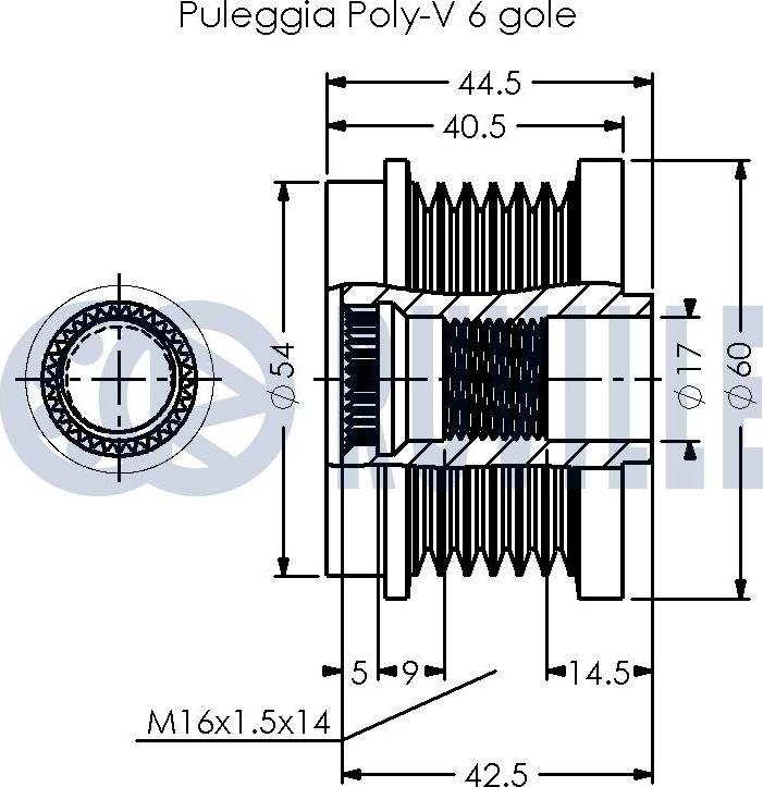 Ruville 542466 - Piedziņas skriemelis, Ģenerators www.autospares.lv