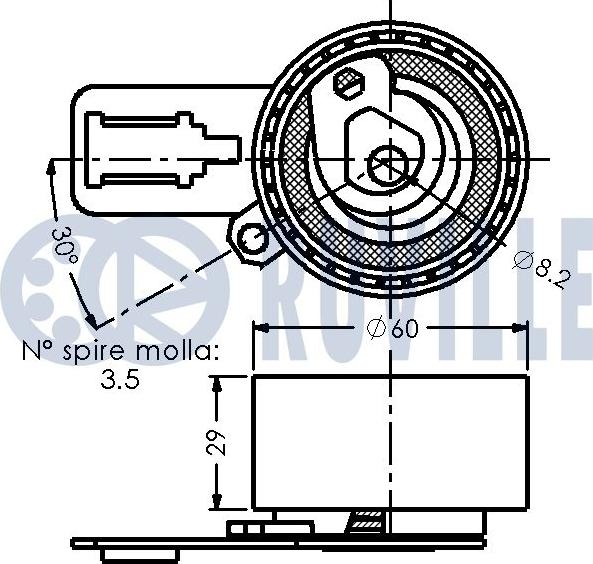 Ruville 542436 - Spriegotājrullītis, Gāzu sadales mehānisma piedziņas siksna www.autospares.lv