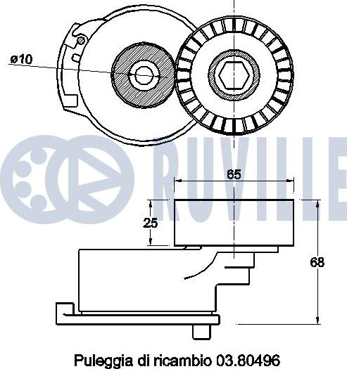 Ruville 542470 - Belt Tensioner, v-ribbed belt www.autospares.lv