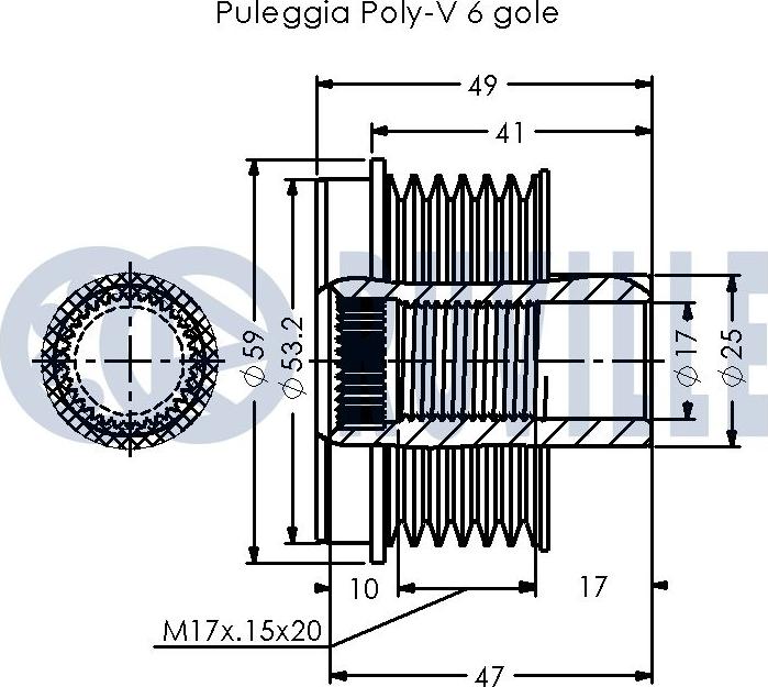 Ruville 542512 - Piedziņas skriemelis, Ģenerators autospares.lv