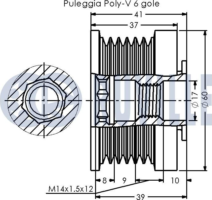 Ruville 542585 - Piedziņas skriemelis, Ģenerators www.autospares.lv