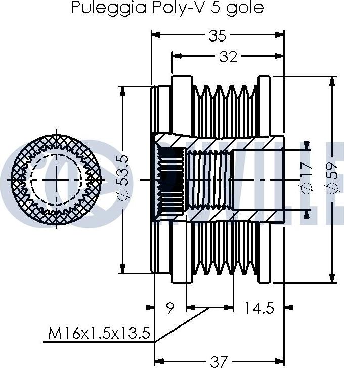 Ruville 542588 - Piedziņas skriemelis, Ģenerators autospares.lv