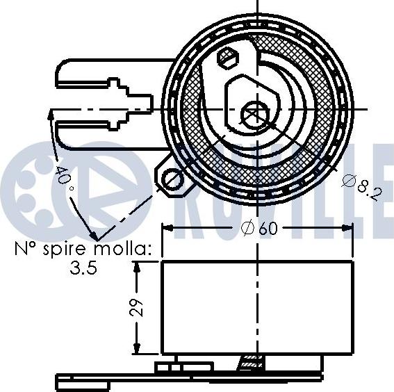 Ruville 542575 - Spriegotājrullītis, Gāzu sadales mehānisma piedziņas siksna www.autospares.lv