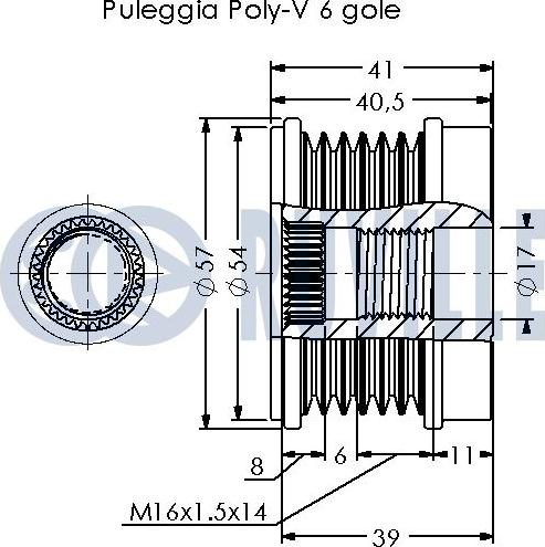 Ruville 542698 - Piedziņas skriemelis, Ģenerators www.autospares.lv