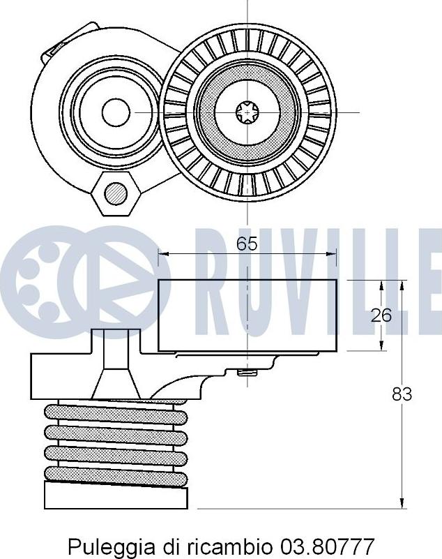 Ruville 542658 - Siksnas spriegotājs, Ķīļsiksna www.autospares.lv