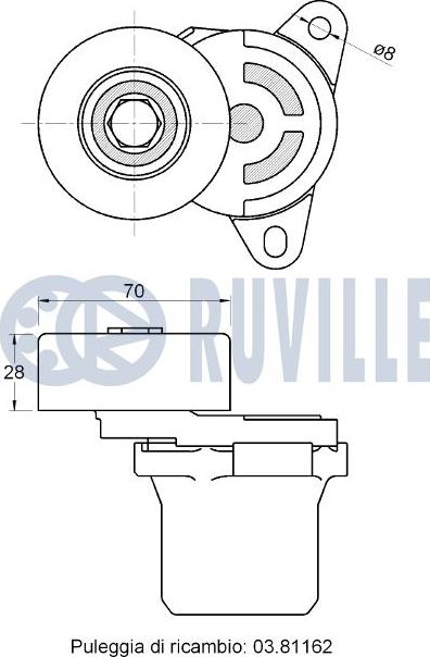 Ruville 542681 - Siksnas spriegotājs, Ķīļsiksna www.autospares.lv