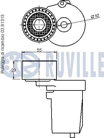 Ruville 542012 - Siksnas spriegotājs, Ķīļsiksna www.autospares.lv