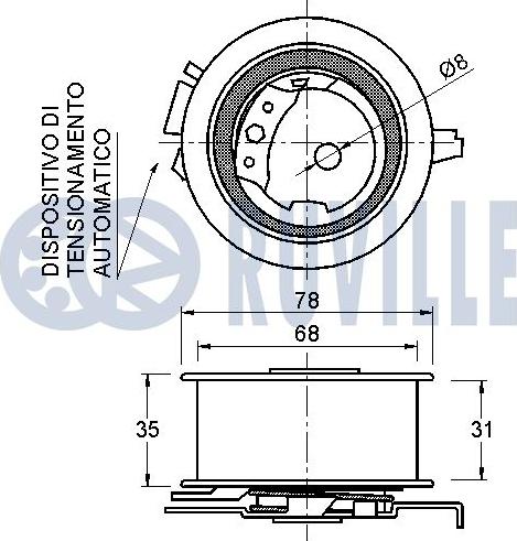 Ruville 542024 - Spriegotājrullītis, Gāzu sadales mehānisma piedziņas siksna www.autospares.lv