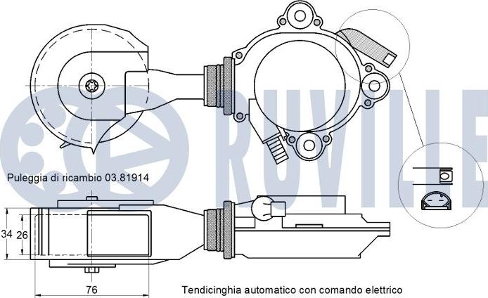 Ruville 542020 - Siksnas spriegotājs, Ķīļsiksna www.autospares.lv