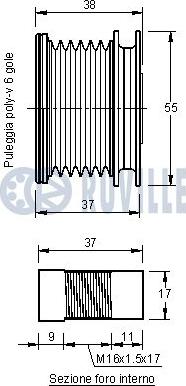 Ruville 542141 - Piedziņas skriemelis, Ģenerators www.autospares.lv