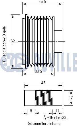 Ruville 542142 - Piedziņas skriemelis, Ģenerators www.autospares.lv