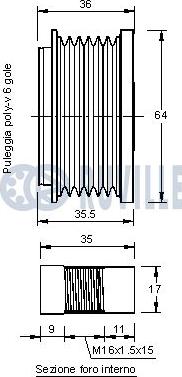 Ruville 542155 - Шкив генератора, муфта www.autospares.lv