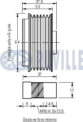 Ruville 542103 - Шкив генератора, муфта www.autospares.lv