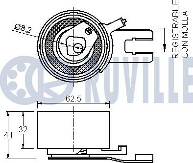 Ruville 542184 - Spriegotājrullītis, Gāzu sadales mehānisma piedziņas siksna www.autospares.lv