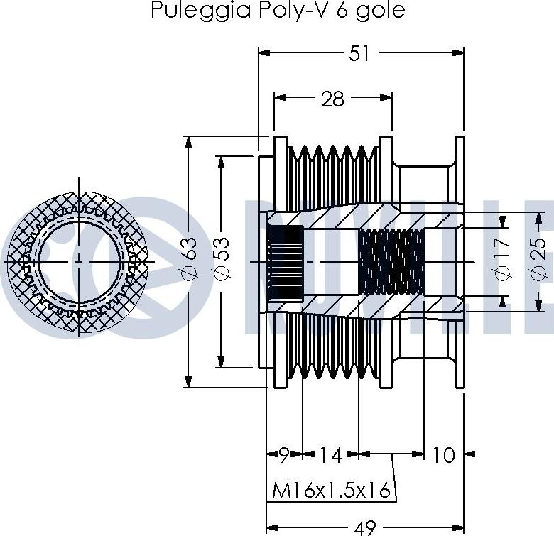 Ruville 542353 - Piedziņas skriemelis, Ģenerators www.autospares.lv