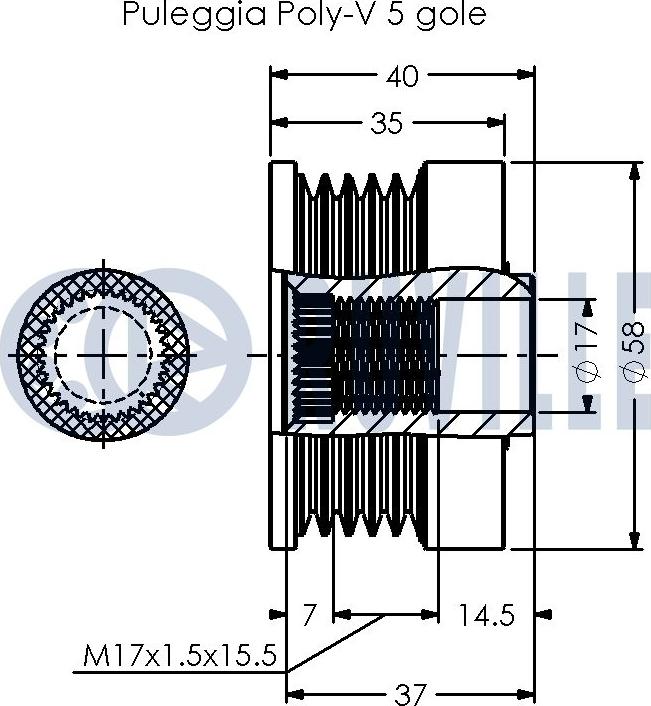 Ruville 542361 - Piedziņas skriemelis, Ģenerators www.autospares.lv