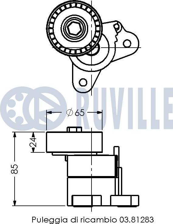 Ruville 542362 - Натяжитель, поликлиновый ремень www.autospares.lv