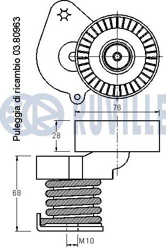 Ruville 542315 - Siksnas spriegotājs, Ķīļsiksna www.autospares.lv