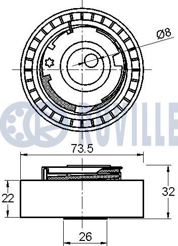 Ruville 542384 - Spriegotājrullītis, Gāzu sadales mehānisma piedziņas siksna autospares.lv