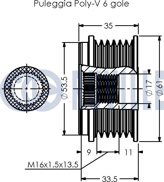 Ruville 542387 - Piedziņas skriemelis, Ģenerators autospares.lv